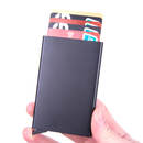pc aluminum smart card holder (RFID protected) pop-up - black