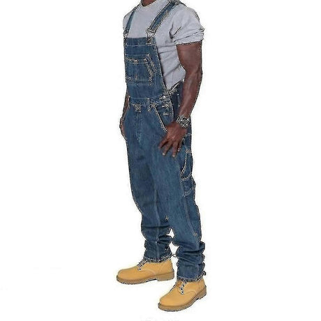 Men's Plus Size Jeans Fashion Jeans Denim Bib Loose Fit Multiple Pockets Adjustable Straps - Perfect 4XL 4XL