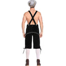 Men's Lederhosen - Genuine Leather, Authentic German Lederhosen for Men, Oktoberfest Outfit - Black-XF7- Black L