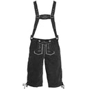 Men's Lederhosen - Genuine Leather, Authentic German Lederhosen for Men, Oktoberfest Outfit - Black-XF7- Black L