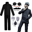 Anime Jujutsu Kaisen Gojo Satoru Cosplay Costume Eyepatch Wig Glasses Outfit Halloween Costumes for Men - Perfect Wig B Only S-max Wig B Only S