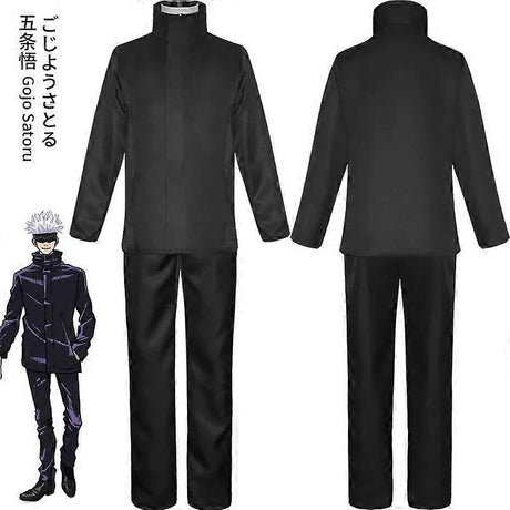 Anime Jujutsu Kaisen Gojo Satoru Cosplay Costume Eyepatch Wig Glasses Outfit Halloween Costumes for Men - Perfect Wig B Only S-max Wig B Only S