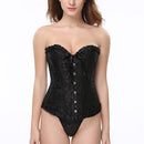 Women's Corset with Flowers, Braless, Strapless Lingerie Black Black[ca] Black 4XL