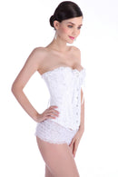 Women's Corset with Flowers, Braless, Strapless Lingerie Black Black[ca] Black 4XL