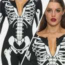 Adult Chilren Skeleton Costume Women Glow in the Dark Skeleton Costume Halloween Fancy Dress Up Role Play Cosplay 1 XL