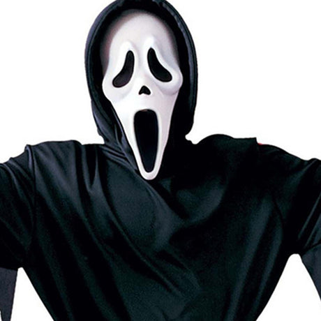 Scream Ghostface Black Halloween Scary Costume, Men, Adult Size Halloween Masquerade Costume M