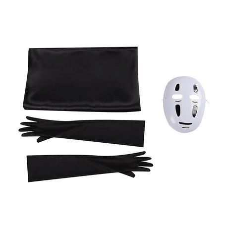Cosplay Costume Spirited Away No Face Kaonashi Cosplay Costume Halloween Decoration Party Costume Mask Clothing Gloves Set Gifts_yux