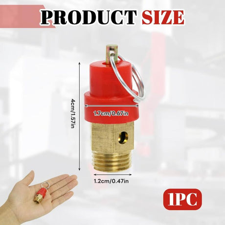 Air Compressor Safety Valve G1/4 Male Connector 115 PSI Set Pressure Red Capsule Compressor Air Pressure Safety Valve 1pc