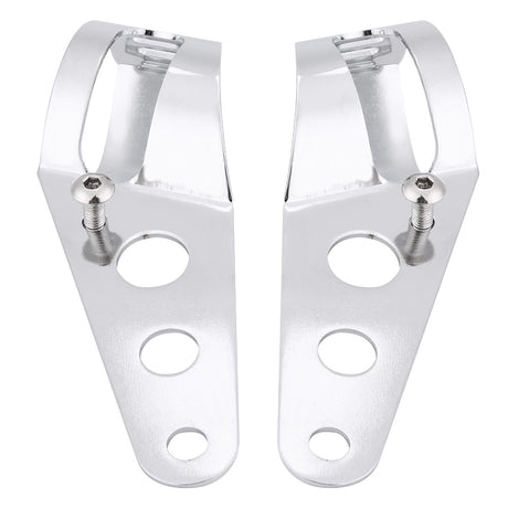 35-43mm Motorcycle Headlight Mount Bracket Fork Tube Clamp Kit Chrome for Chopper Cafe Racer