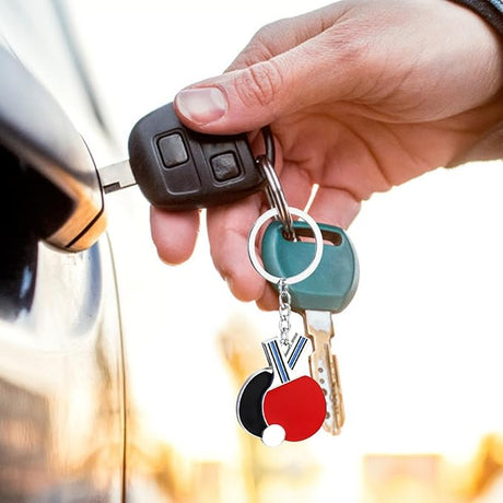Table Tennis Racket Keychain - Sports Keychain Table Tennis Racket Bag Ornament | Table Tennis Key Holder Keychain