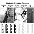 Set of fishing rod holders for garage, 6 rods - Fishing rod holders for wall and ceiling, fishing rod storage 0.46 Black