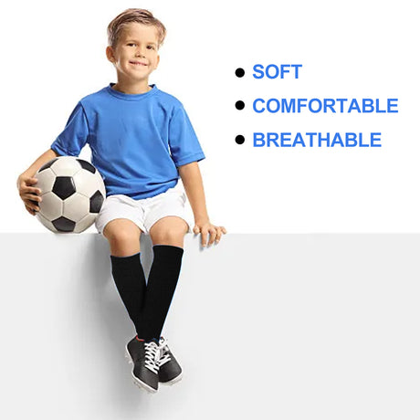 pairs of football socks, soccer socks, shin guards, socks, team socks, socks, fit socks, black, for children's football matches