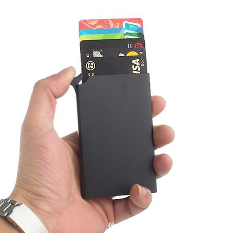 Card Holder Wallet, Men's Minimalist Slim Metal RFID Blocking Contactless Card Protector_ma