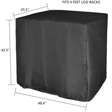 Firewood Rack with Waterproof 420D Oxford Cover Large Outdoor Log Holder, 222 x 64 x 2in
