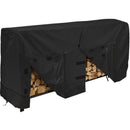 Firewood Rack Cover 420D Waterproof Dustproof Outdoor Log Rack Cover Black, 244 x 61 x 107cm