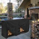 Firewood Rack Cover 420D Waterproof Dustproof Outdoor Log Rack Cover Black, 244 x 61 x 107cm