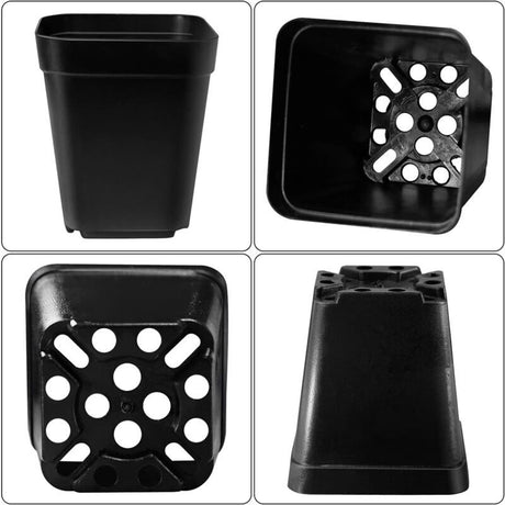 200 Pieces Seedling Pots, Nursery Pots, Reusable Plastic Square Seedling Pot Seedling Pots Transplanting Pot Growing Pot Planting, 7cm