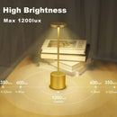 2 Pack Wireless LED Touch Bedside Lamps USB Rechargeable 3600mAh with 3 Color Temperatures