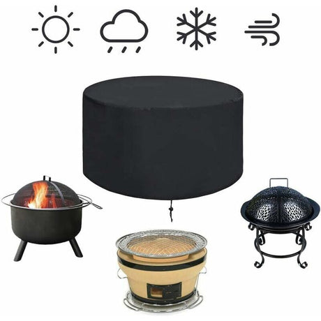 Fire Pit Cover Fire Pit Cover Reusable Waterproof Grill Cover Barbecue Cover, 112 x 61cm