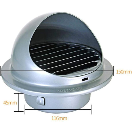 Outdoor Ventilation Grille, Stainless Steel Air Vent with Fly Guard and Fly Guard for Office, Kitchen, Bathroom, 120mm