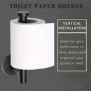 Wall Mounted Toilet Paper Holder Polished Finish 304 Stainless Steel Toilet Paper Holder, Black