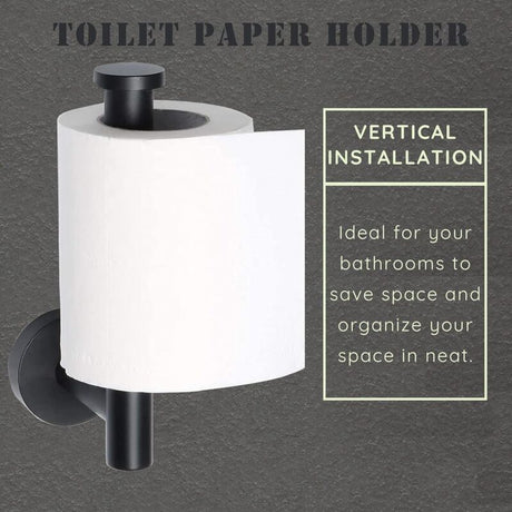 Wall Mounted Toilet Paper Holder Polished Finish 304 Stainless Steel Toilet Paper Holder, Black