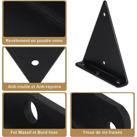 4 Pack Triangle Shelf Brackets, 5.5 Inch Iron Floating Shelf Brackets, Wall Mounted Metal Shelf Brackets for DIY Open Shelves