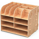 Wooden Desk Organizer for Pen Pencil A4 Paper and Accessories, 32 x 24 x 27cm