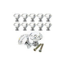 10 Pieces Glass Cupboard Knobs Crystal Diamond Shape Pull Handle for Drawers Dresser Wardrobe Kitchen Cupboards, 30mm