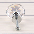 10 Pieces Glass Cupboard Knobs Crystal Diamond Shape Pull Handle for Drawers Dresser Wardrobe Kitchen Cupboards, 30mm