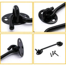 2 Pieces Cabin Hook Eye Door Latch Stainless Steel with 3 Inch Screws for Shed Door Garage Doors Black