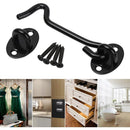 2 Pieces Cabin Hook Eye Door Latch Stainless Steel with 3 Inch Screws for Shed Door Garage Doors Black