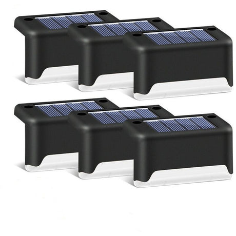 16 Pack Solar Patio Lights Waterproof LED Deck Lights for Patio Stairs Garden Pathway, Black Shell White Light