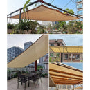 Rectangular Shade Net, Outdoor Lightweight Shade Cloth for Awning Pool Garage, Shade Cloth with Heavy Duty Grommets, Beige, 3 x 6m