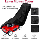 Waterproof Lawn Mower Cover 190T with Drawstring and Storage Bag Anti UV Dustproof, 187.96 x 99 x 63.5cm