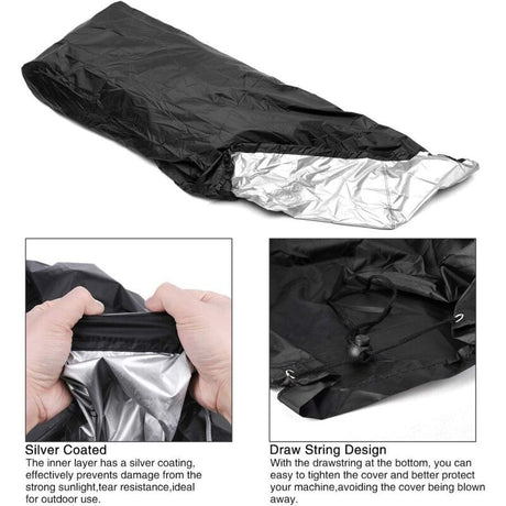 Waterproof Lawn Mower Cover 190T with Drawstring and Storage Bag Anti UV Dustproof, 187.96 x 99 x 63.5cm