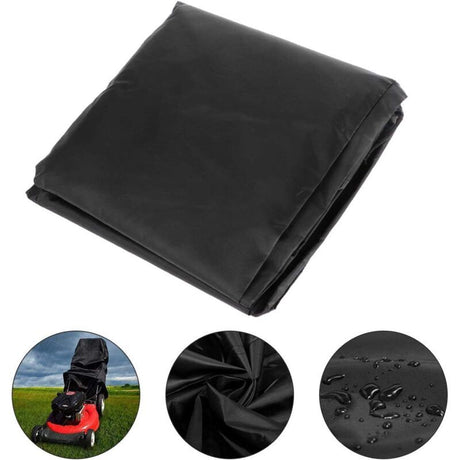 Waterproof Lawn Mower Cover 190T with Drawstring and Storage Bag Anti UV Dustproof, 187.96 x 99 x 63.5cm