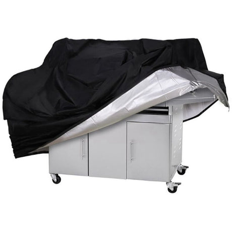 Barbecue Cover 210D Waterproof Oxford Gas Grill Cover Compatible with Weber Holland Jennair, Black, 145 x 61 x 117cm