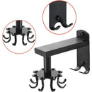 Rotating Wall Hook for Kitchen, 360 Rotatable Kitchen Utensil Holder, Wall Mounted Kitchen Utensil Holder with 8 Hooks for Bathroom and Kitchen, Black