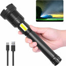LED Tactical Flashlight 90000 Lumens COB USB Rechargeable IP65 Waterproof with 10000mAh Battery