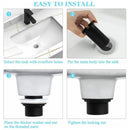 Pop up Drain, Pop up Drain Without Overflow, Universal Pop up Sink Drain, Sink Drain, Black Drain for Sink and Sink