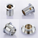 Chrome Copper Pop Up Sink Drain with Universal Automatic Overflow Large Drainage