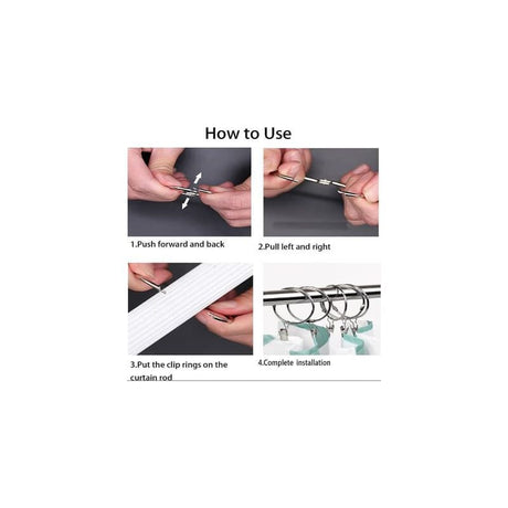 30 Pieces Curtain, Curtain Rings with Clips, Strong Drapery Clips, Hooks on Tension Rod Holder
