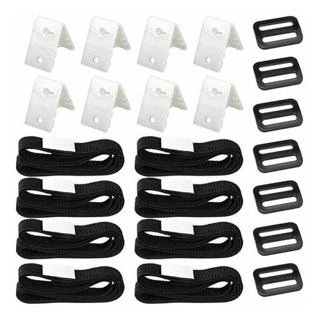 8 Pack Swimming Pool Solar Cover Fixing Kit, Nylon Adhesive Straps Fixing Plates Buckles for Solar Cover Fixing