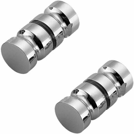 2 Pack 304 Stainless Steel Round Shower Door Knobs Polished Chrome