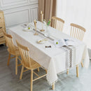 Waterproof Tablecloth Rectangular Table Cloth Cotton Linen Tassel Tablecloth Elegant Tablecloth Rectangle for Kitchen Table Decoration, 140 x 180 cm
