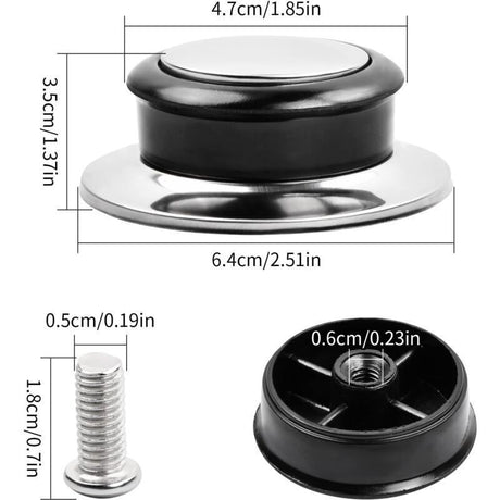 4 Pcs Pan Lid Handle Glass Lid Handle Stainless Steel Pan Lid Caps Handles Universal Pan Lid Handles