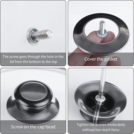 4 Pcs Pan Lid Handle Glass Lid Handle Stainless Steel Pan Lid Caps Handles Universal Pan Lid Handles