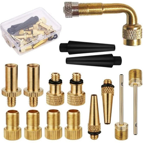 15 Pcs Bicycle Valve Adapter Set Reducer Tips Tire Inflator Adapter Set Ball Pump Needle Universal