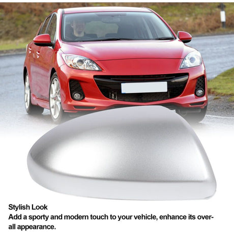 Replacement Rearview Mirror Cover Compatible with Mazda 2007-2014 Silver Right